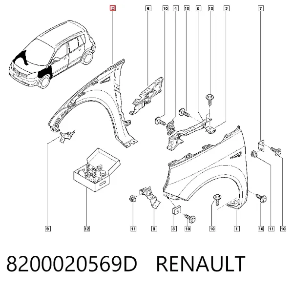 Крила 8200020569D Renault (RVI)