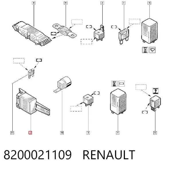 Модуль керування (ЕБУ) склопідіймачами 8200021109 Renault (RVI)