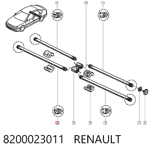 Торсіон задній правий 8200023011 Renault (RVI)