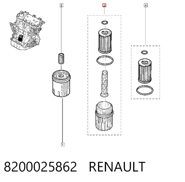 Масляний фільтр 8200025862 Renault (RVI)
