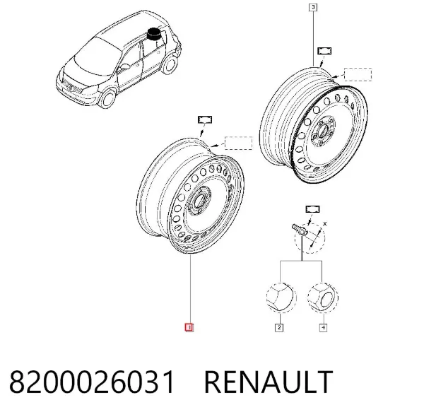 Диск колісний стальний (штампований) 8200026031 Renault (RVI)