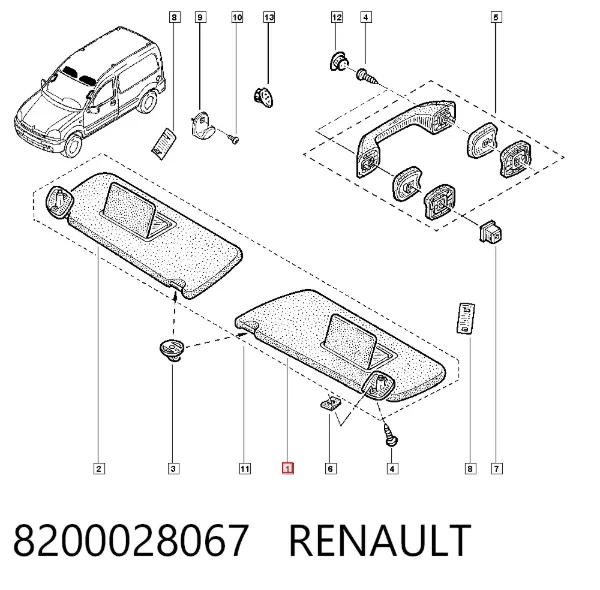 Сонцезахисний козирок 8200028067 Renault (RVI)