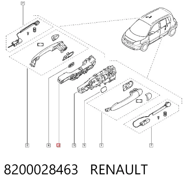 Тримач зовнішньої ручки дверей, передньої лівої 8200028463 Renault (RVI)