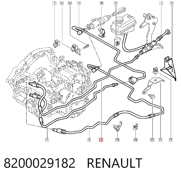 Шланг зчеплення 8200029182 Renault (RVI)