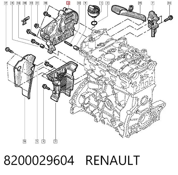 Кришка двигуна передня 8200029604 Renault (RVI)