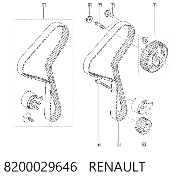 Зірка-шестерня приводу коленвалу двигуна 8200029646 Renault (RVI)