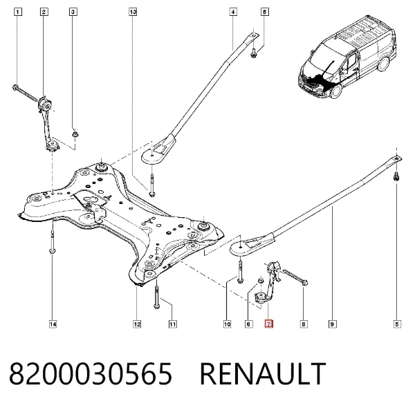 Розтяжка переднього нижнього важеля, ліва 8200030565 Renault (RVI)
