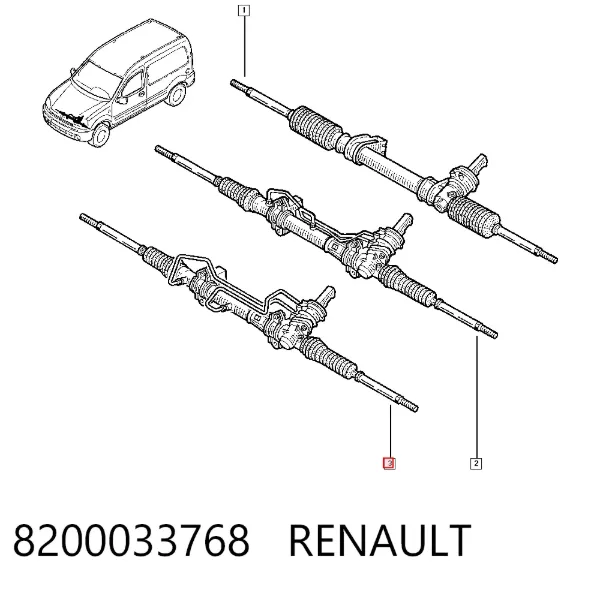 Рульова рейка 8200033768 Renault (RVI)