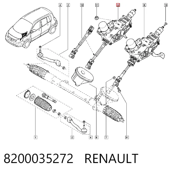 Рульова колонка 8200035272 Renault (RVI)