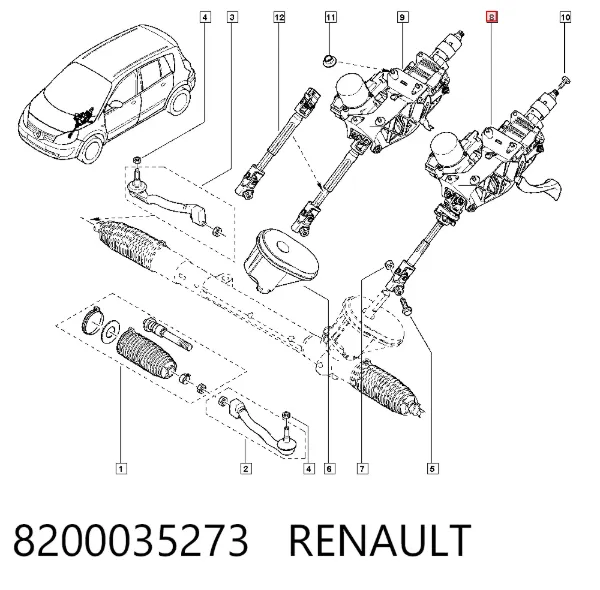 Рульова колонка 8200035273 Renault (RVI)