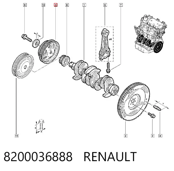 Шків колінвала 8200036888 Renault (RVI)