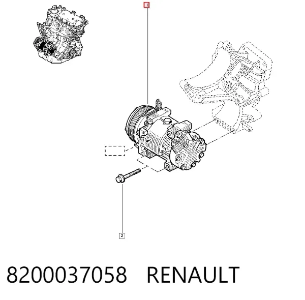 Компресор кондиціонера 8200037058 Renault (RVI)