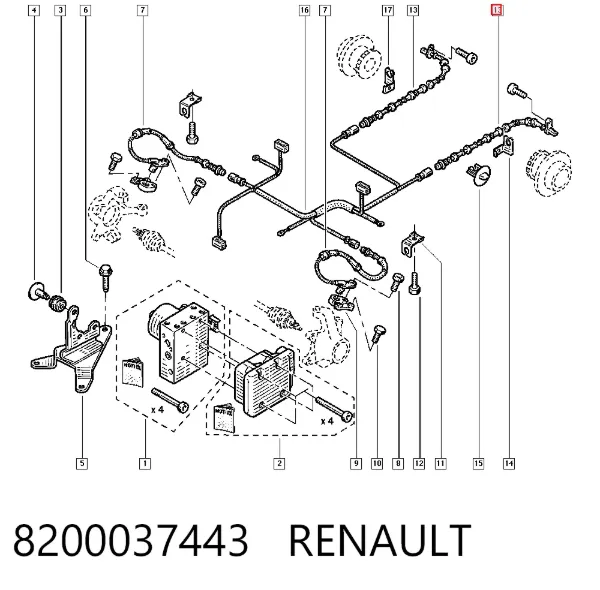Датчик АБС (ABS) задній 8200037443 Renault (RVI)
