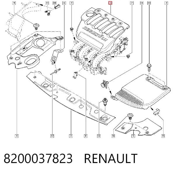Кришка двигуна декоративна 8200037823 Renault (RVI)