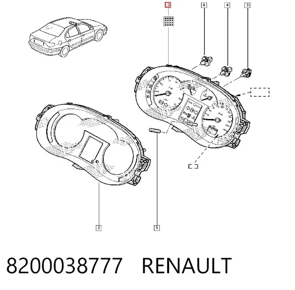 Приладова дошка-щиток приладів 8200038777 Renault (RVI)