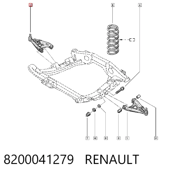 Важіль передньої підвіски нижній, лівий 8200041279 Renault (RVI)