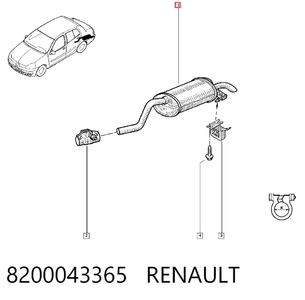 Глушник, задня частина 8200043365 Renault (RVI)