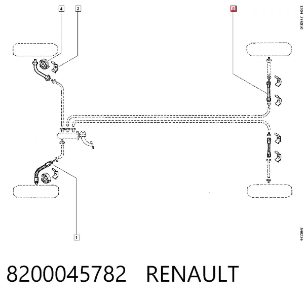 Шланг гальмівний задній 8200045782 Renault (RVI)
