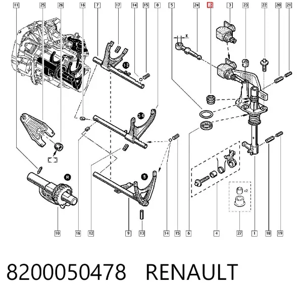 Пильовик механізму вибору передач 8200050478 Renault (RVI)