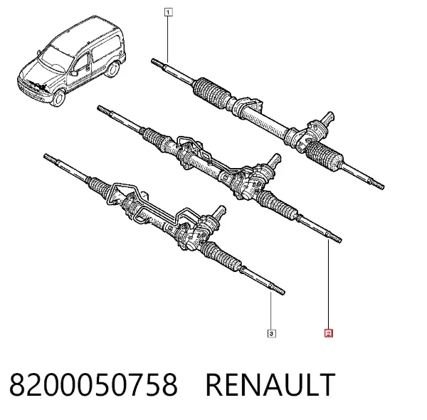 Рульова рейка 8200050758 Renault (RVI)