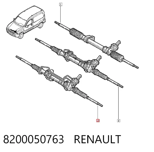 Рульова рейка 8200050763 Renault (RVI)