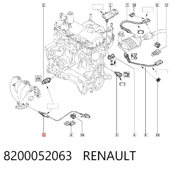Лямбда-зонд 8200052063 Renault (RVI)