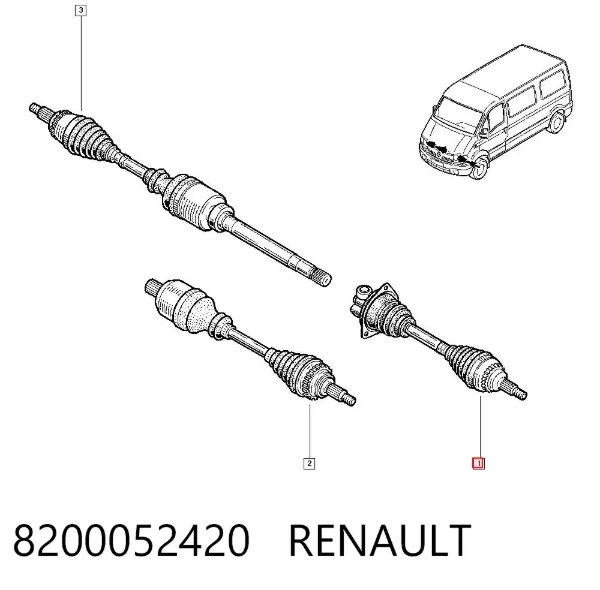 Ліва піввісь 8200052420 Renault (RVI)