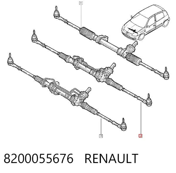 Рульова рейка 8200055676 Renault (RVI)