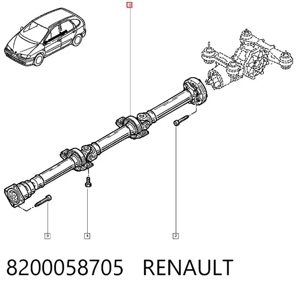 Кардан задній 8200058705 Renault (RVI)