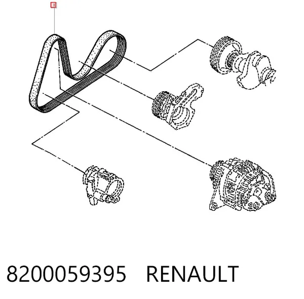 Ремінь генератора 8200059395 Renault (RVI)