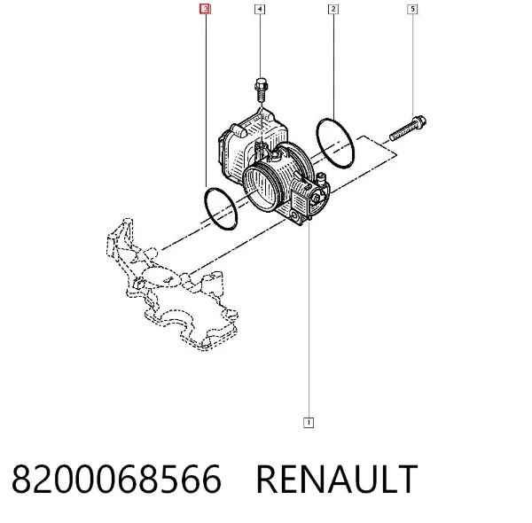 Прокладка дросельної заслінки 8200068566 Renault (RVI)