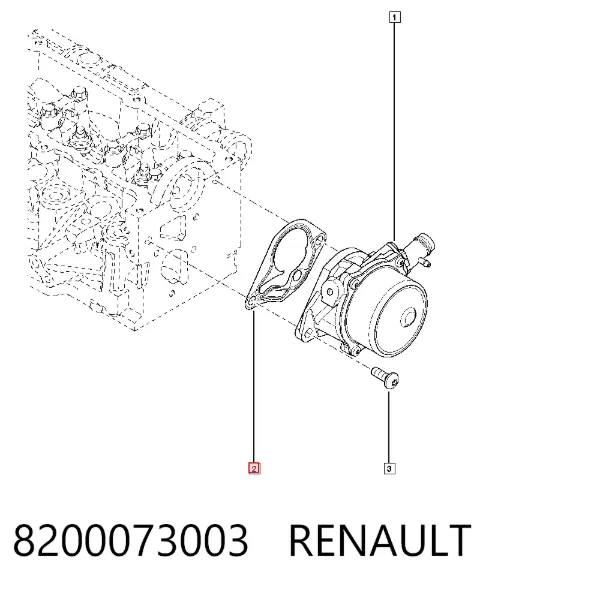 Прокладка вакуумного насосу 8200073003 Renault (RVI)