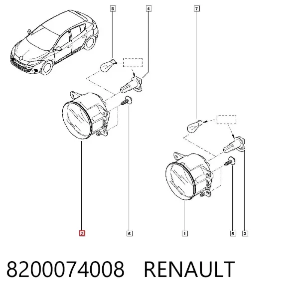 Фара протитуманна, ліва/права 8200074008 Renault (RVI)