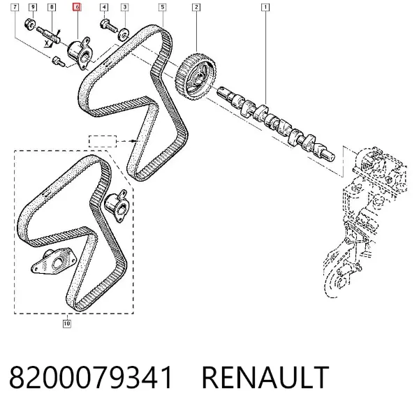Ролик натягувача ременя ГРМ 8200079341 Renault (RVI)