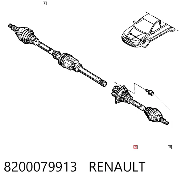 Ліва піввісь 8200079913 Renault (RVI)