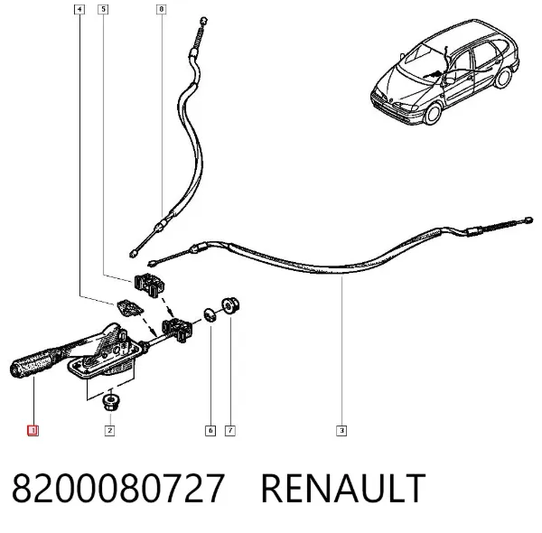 Важіль ручного гальма 8200080727 Renault (RVI)