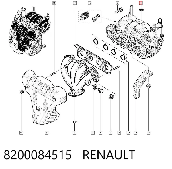 Впускний колектор 8200084515 Renault (RVI)