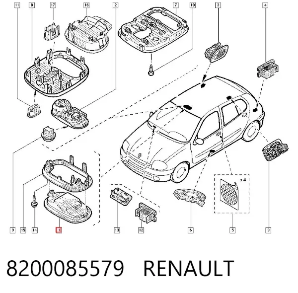 Плафон освітлення кабіни 8200085579 Renault (RVI)