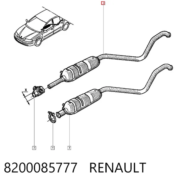 Глушник, центральна частина 8200085777 Renault (RVI)