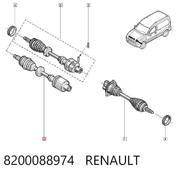 Піввісь права 8200088974 Renault (RVI)