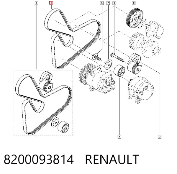 Ремінь генератора 8200093814 Renault (RVI)