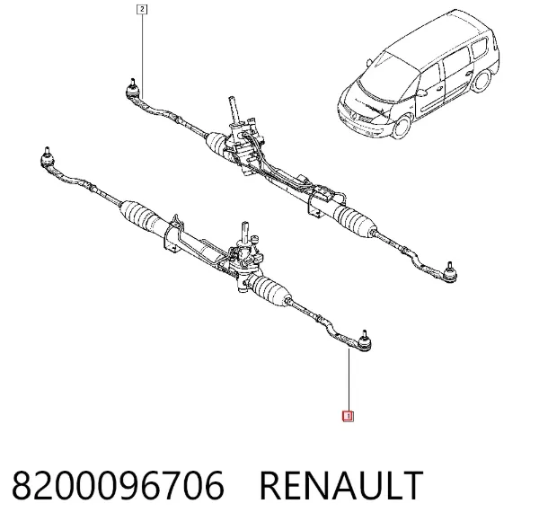Рульова рейка 8200096706 Renault (RVI)