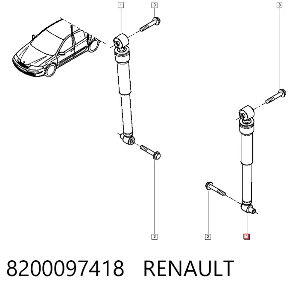 Амортизатор задній 8200097418 Renault (RVI)