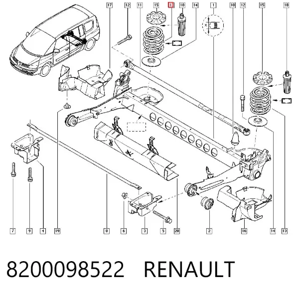Задні пружини 8200098522 Renault (RVI)