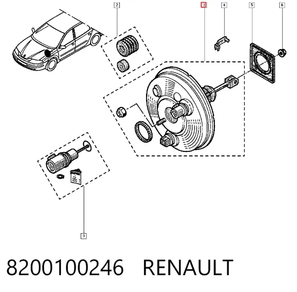Підсилювач гальм 8200100246 Renault (RVI)