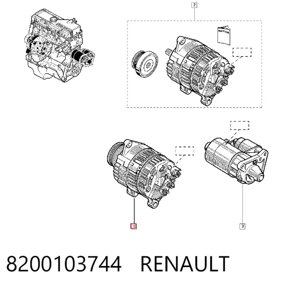 Генератор 8200103744 Renault (RVI)