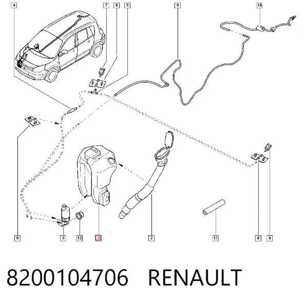 Бачок омивача 8200104706 Renault (RVI)