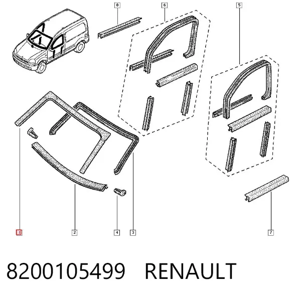 Накладка лобового скла 8200105499 Renault (RVI)