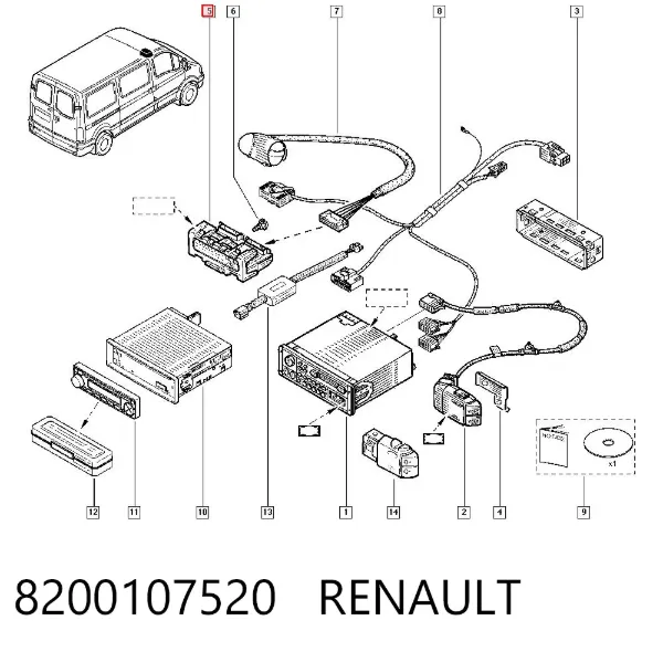 Дисплей багатофункціональний 8200107520 Renault (RVI)
