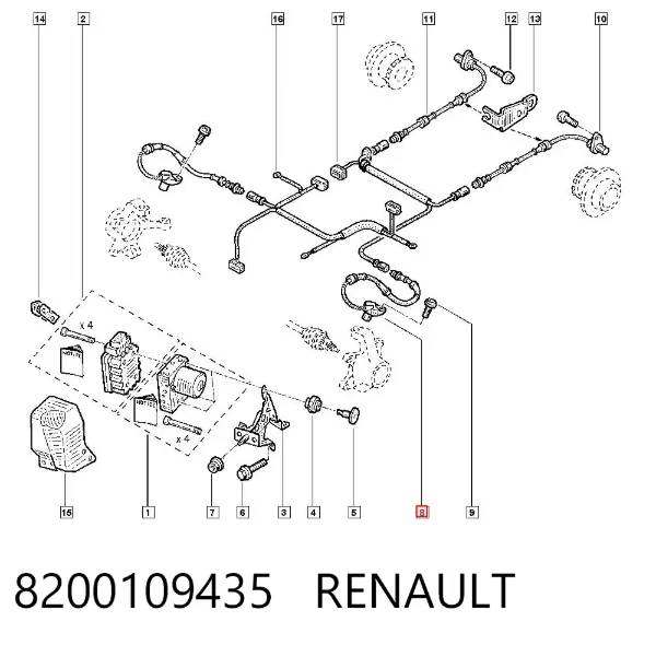Датчик АБС передній 8200109435 Renault (RVI)